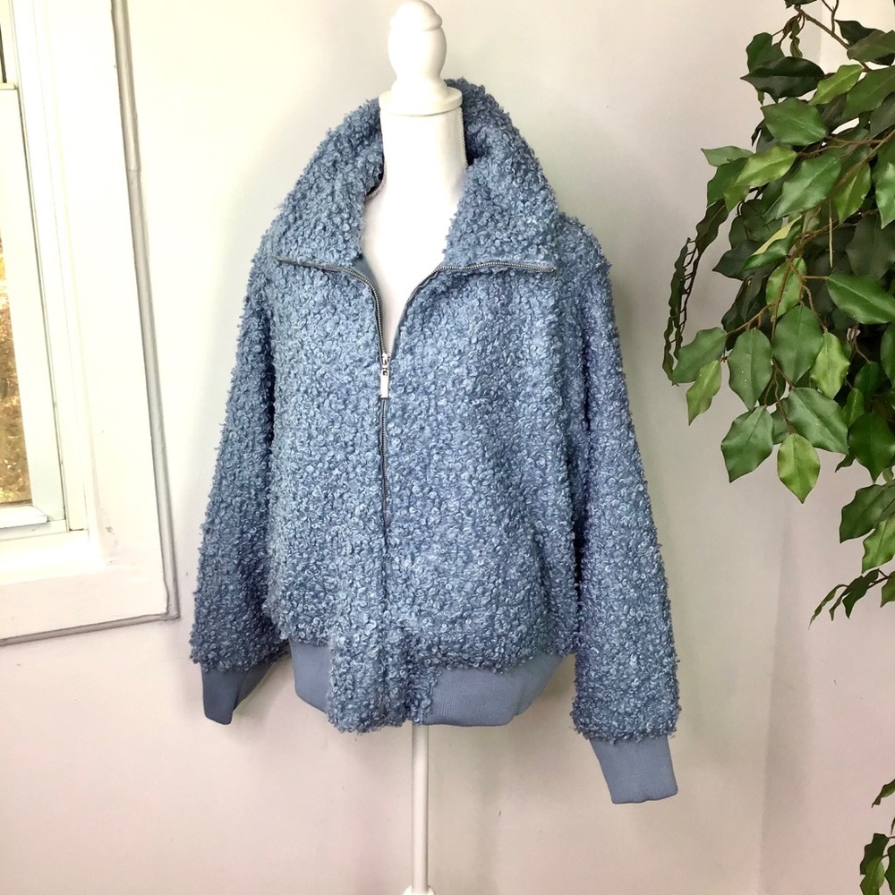 Ashley Stewart JOU JOU | Curly Sherpa Bomber Jacket - Picture 13 of 15